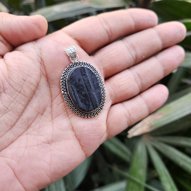 Certified Black Tourmaline Pendant without chain-52