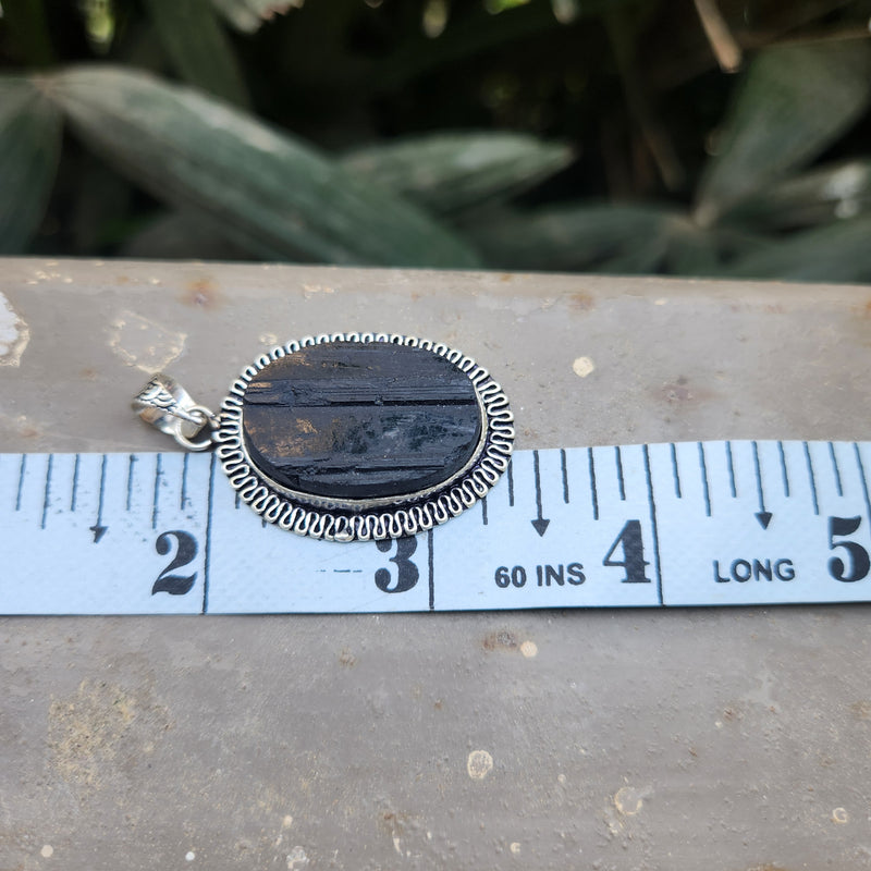 Certified Black Tourmaline Pendant without chain-52