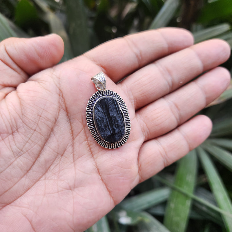 Certified Black Tourmaline Pendant without chain-53