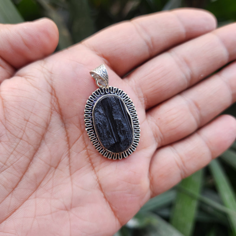 Certified Black Tourmaline Pendant without chain-53