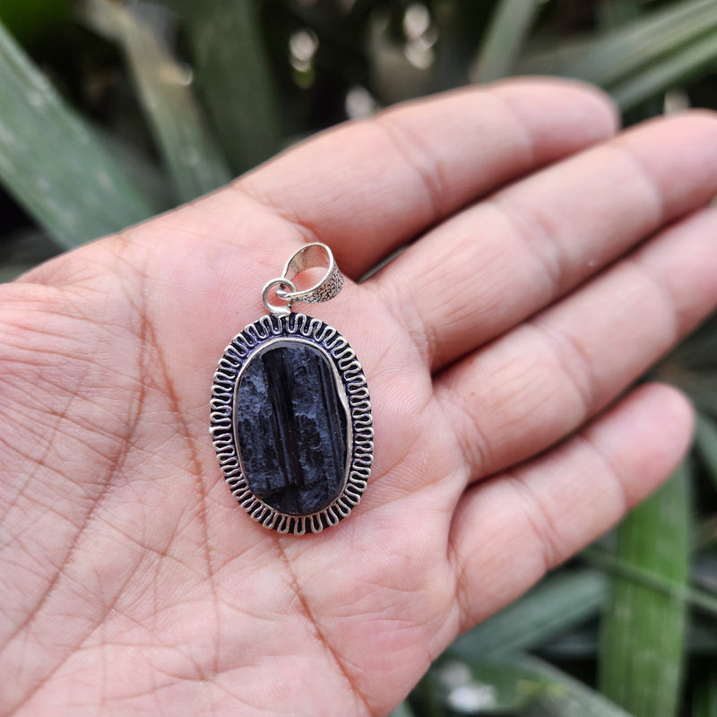 Certified Black Tourmaline Pendant without chain-53