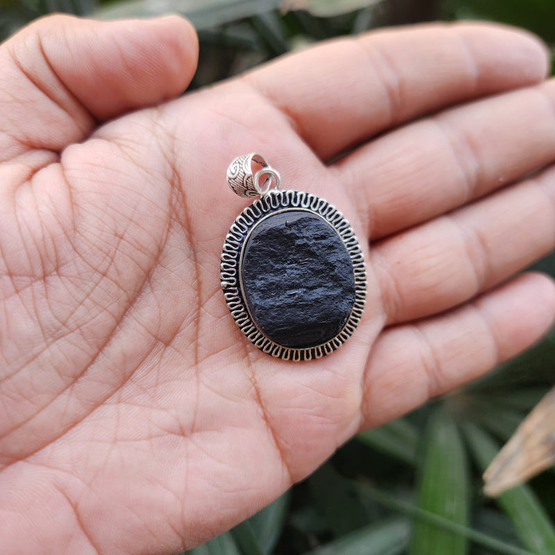 Certified Black Tourmaline Pendant without chain-54
