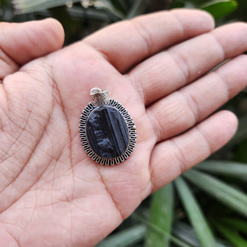 Certified Black Tourmaline Pendant without chain-55