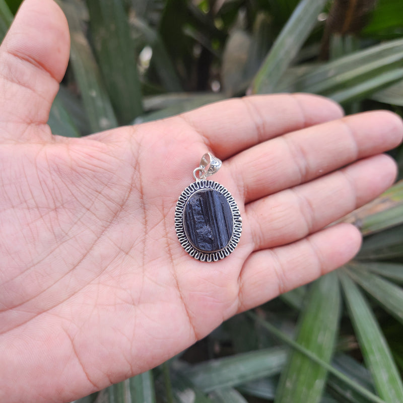 Certified Black Tourmaline Pendant without chain-55