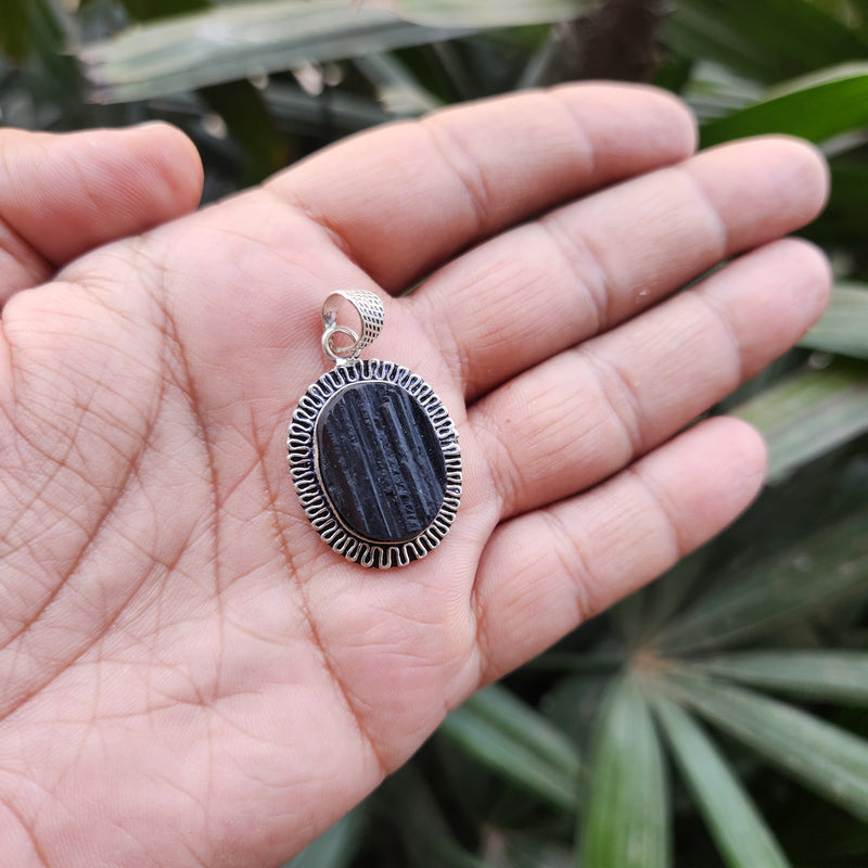 Certified Black Tourmaline Pendant without chain-56