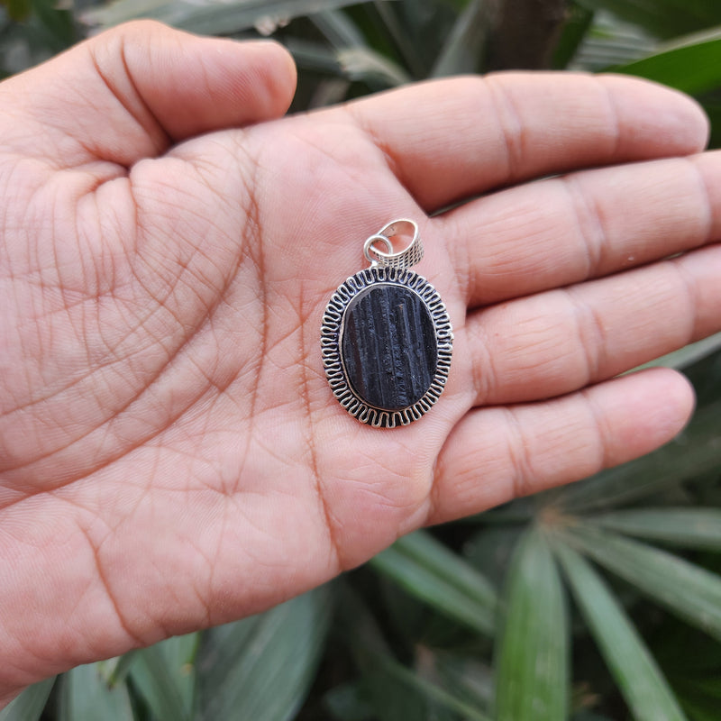 Certified Black Tourmaline Pendant without chain-56