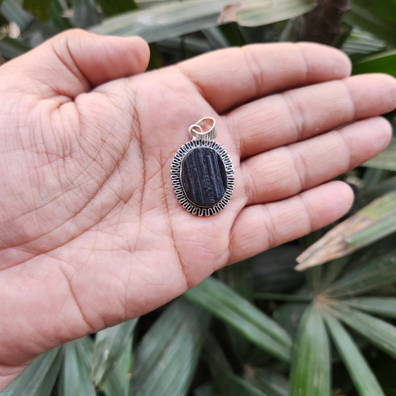 Certified Black Tourmaline Pendant without chain-56
