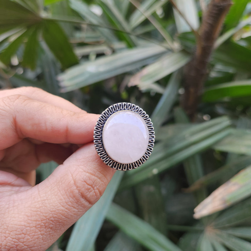 Certified Rose Quartz Adjustable Rings- R56