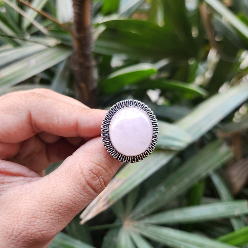 Certified Rose Quartz Adjustable Rings- R56