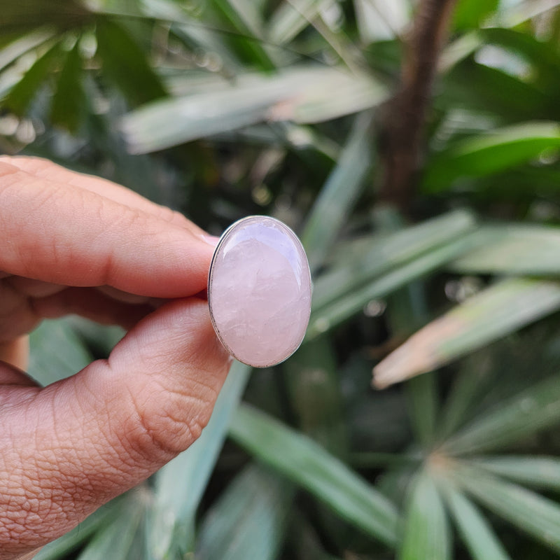 Certified Rose Quartz Adjustable Rings- R58