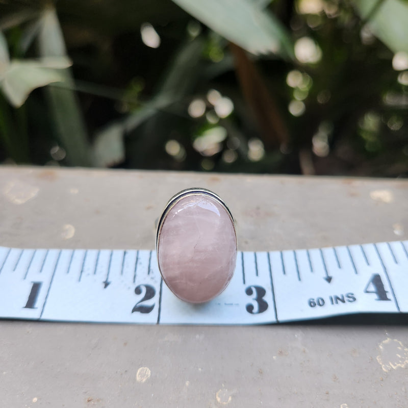 Certified Rose Quartz Adjustable Rings- R58