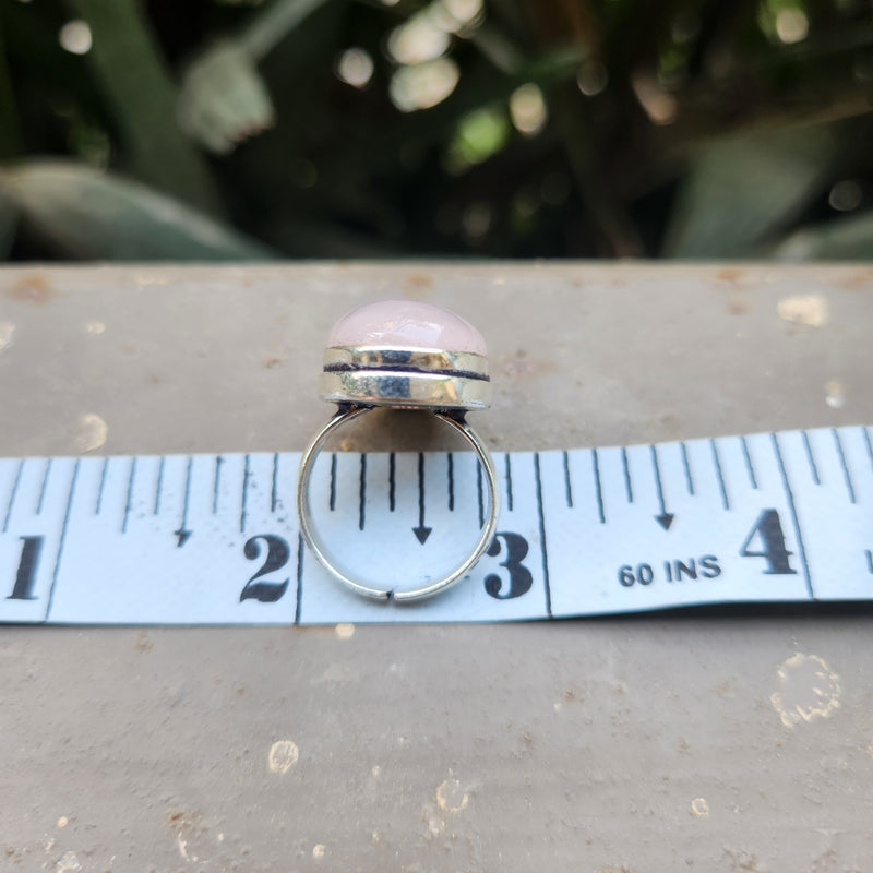 Certified Rose Quartz Adjustable Rings- R58