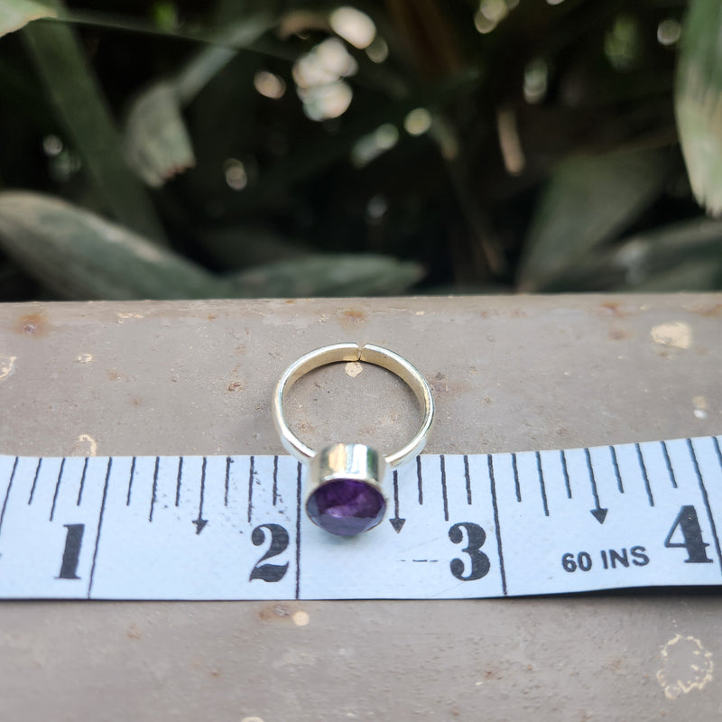 Certified Amethyst Gemstone 925 Silver Adjustable Rings - Ring18