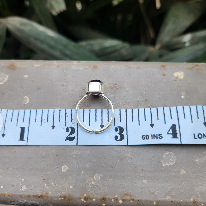 Certified Amethyst Gemstone 925 Silver Adjustable Rings - Ring19
