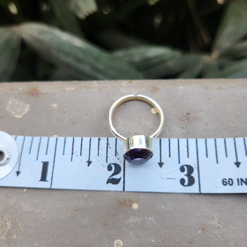Certified Amethyst Gemstone 925 Silver Adjustable Rings - Ring19