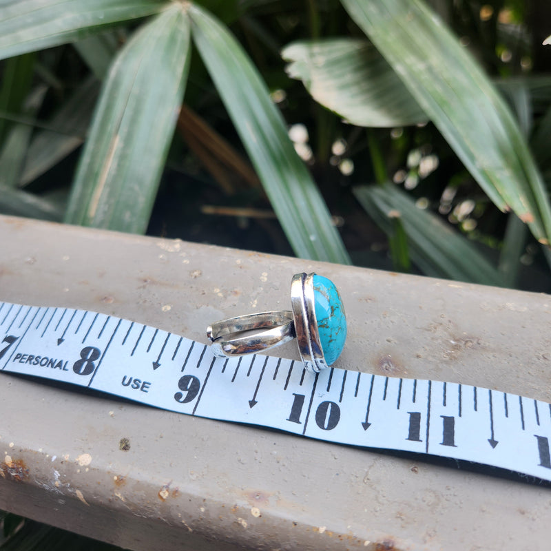 Certified Turquoise Firoza Adjustable Rings- R71
