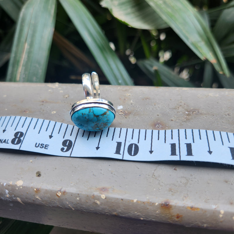 Certified Turquoise Firoza Adjustable Rings- R71