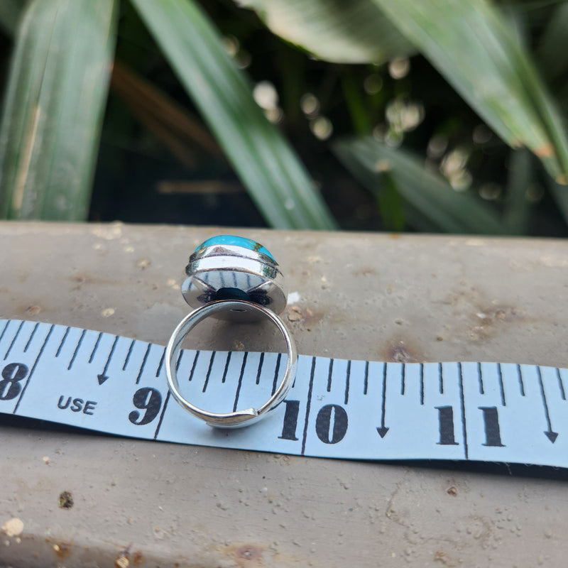 Certified Turquoise Firoza Adjustable Rings- R71