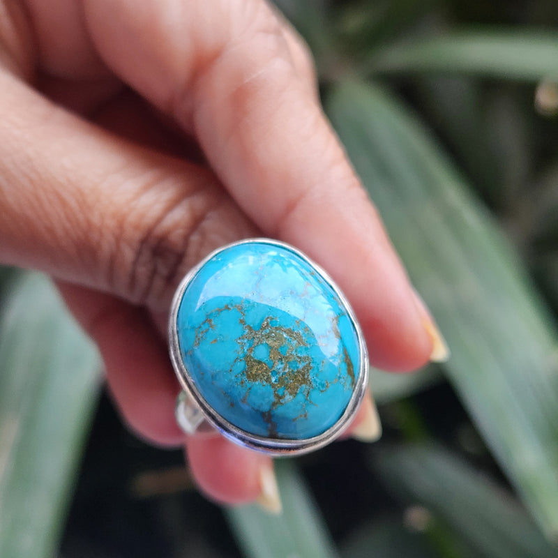 Certified Turquoise Firoza Adjustable Rings- R71