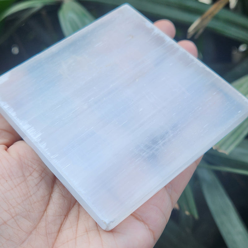 Charging & Protection Selenite Plate with Reiki Symbols Engravement