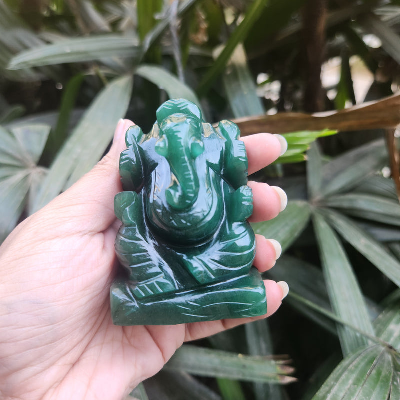 Green Jade Ganesha for Luck & Abundance