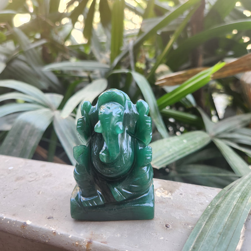 Green Jade Ganesha for Luck & Abundance