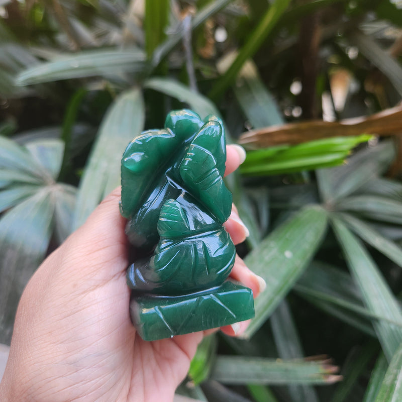 Green Jade Ganesha for Luck & Abundance