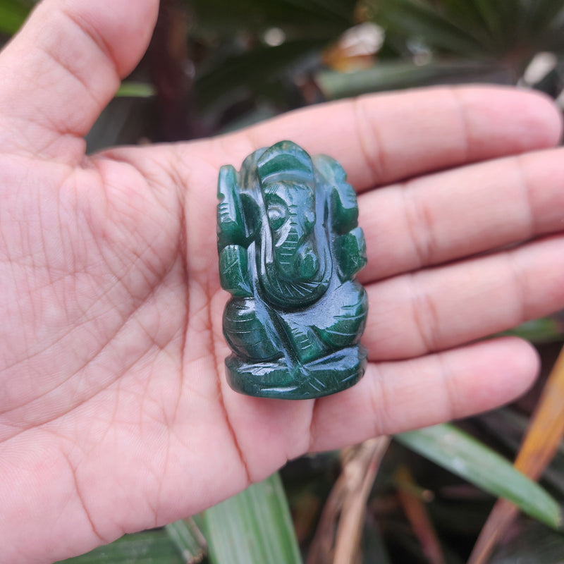 Green Jade Ganesha for Luck & Abundance