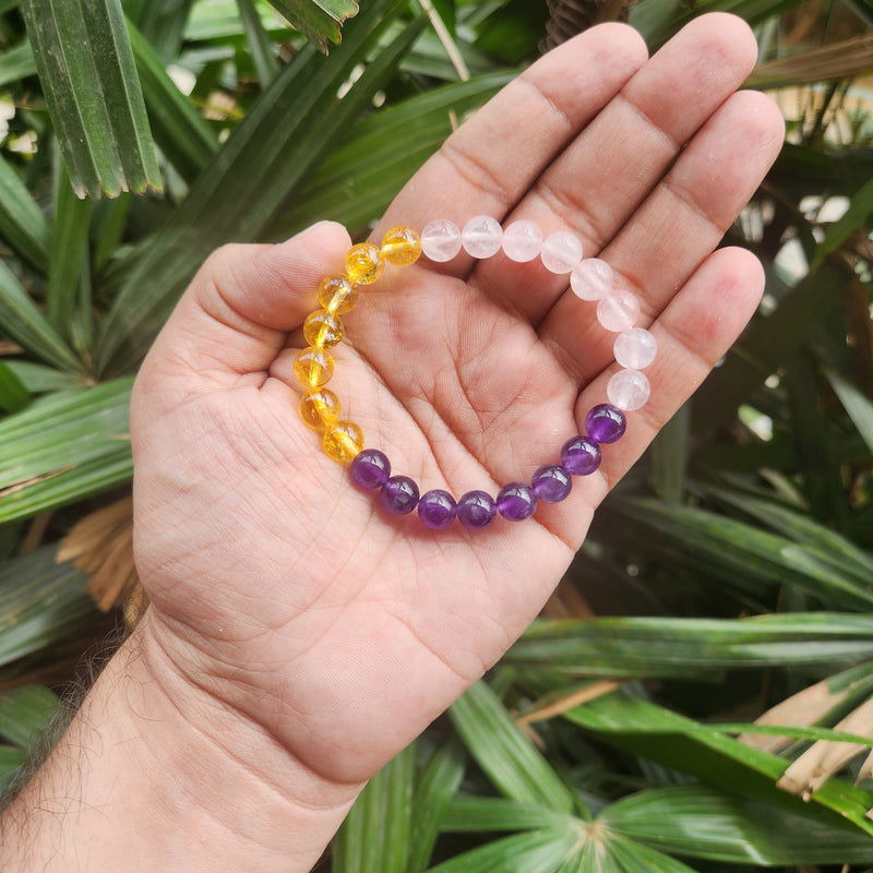 Rose Quartz, Amethyst & Citrine Bracelet