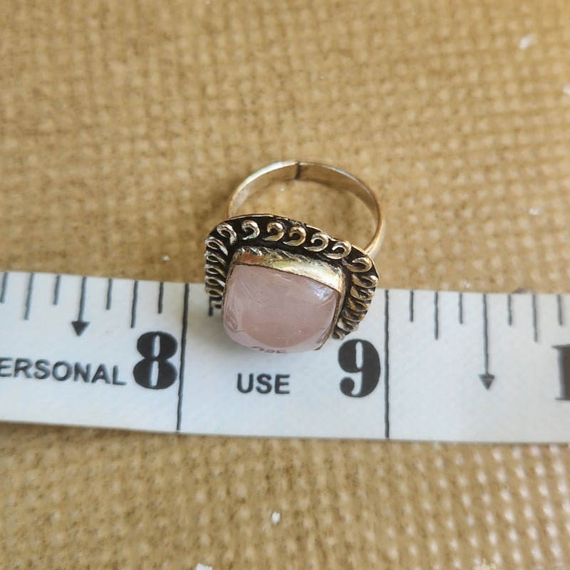 Certified Rose Quartz Adjustable Rings- R67