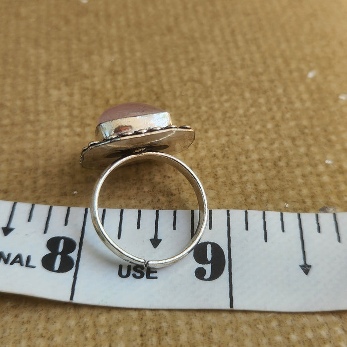 Certified Rose Quartz Adjustable Rings- R67