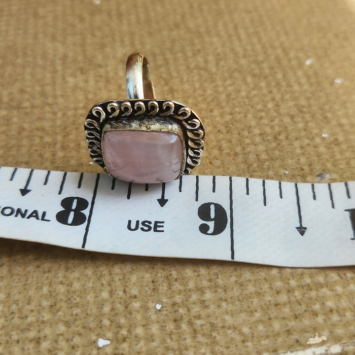 Certified Rose Quartz Adjustable Rings- R67