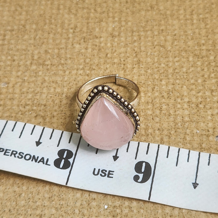 Certified Rose Quartz Adjustable Rings- R68