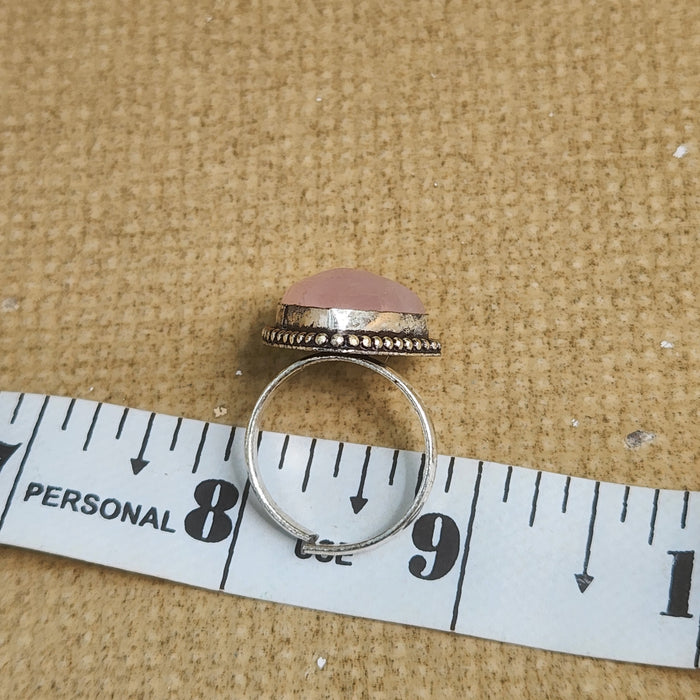 Certified Rose Quartz Adjustable Rings- R68