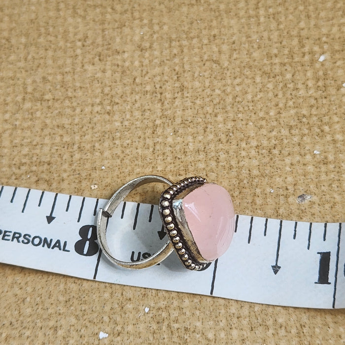 Certified Rose Quartz Adjustable Rings- R68