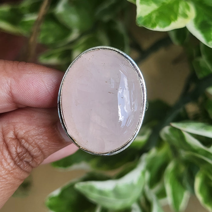 Certified Rose Quartz Adjustable Rings- R69