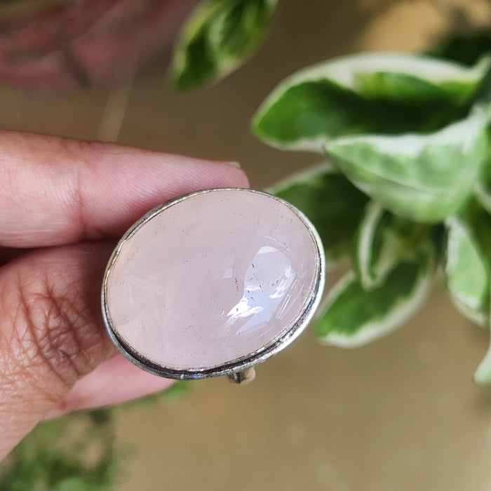 Certified Rose Quartz Adjustable Rings- R69