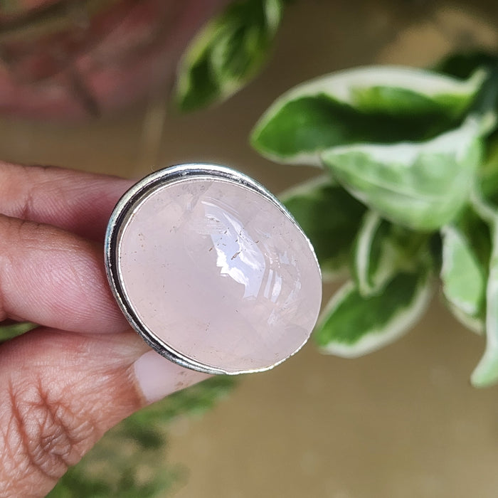 Certified Rose Quartz Adjustable Rings- R69