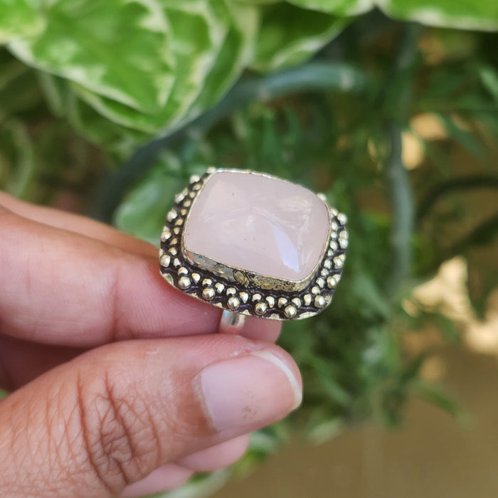 Certified Rose Quartz Adjustable Rings- R70