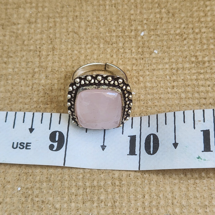 Certified Rose Quartz Adjustable Rings- R70