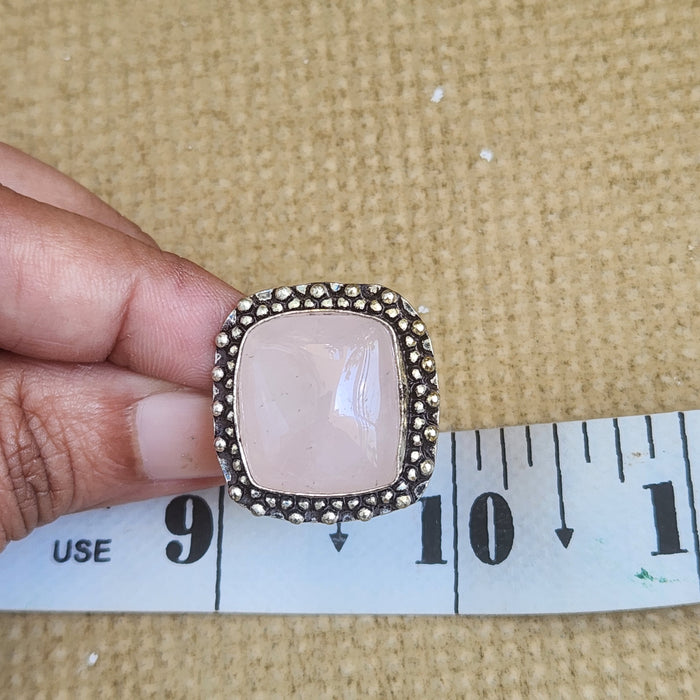 Certified Rose Quartz Adjustable Rings- R70