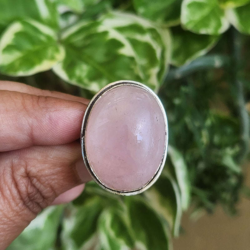 Certified Rose Quartz Adjustable Rings- R71