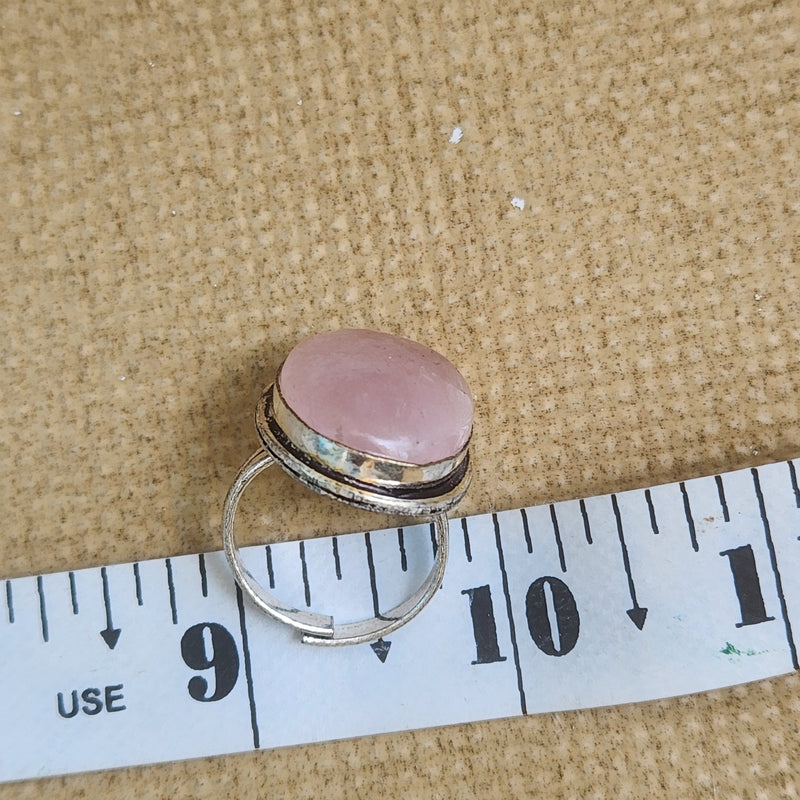 Certified Rose Quartz Adjustable Rings- R71