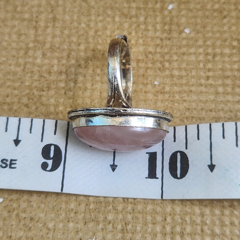 Certified Rose Quartz Adjustable Rings- R71