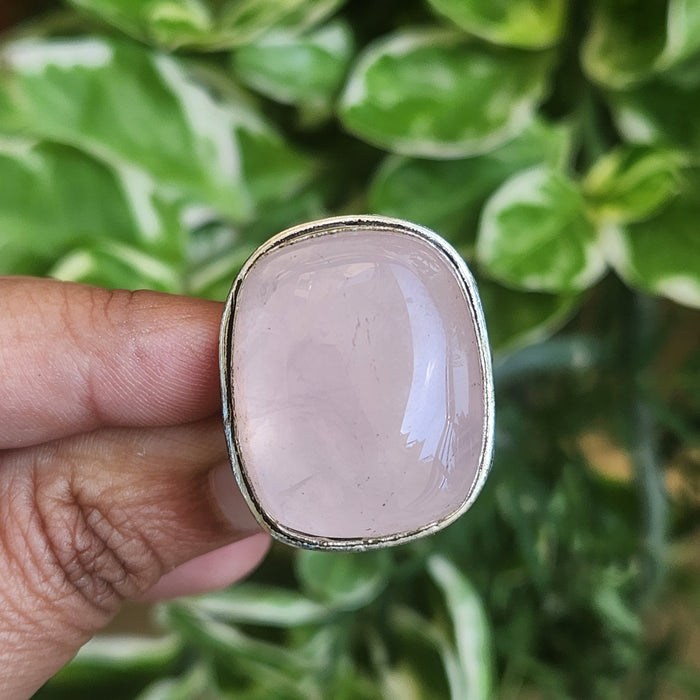 Certified Rose Quartz Adjustable Rings- R72