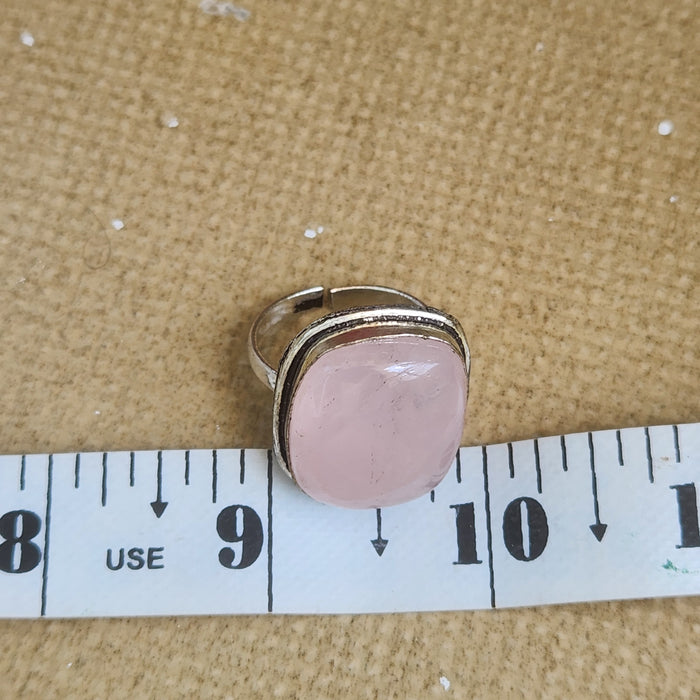 Certified Rose Quartz Adjustable Rings- R72