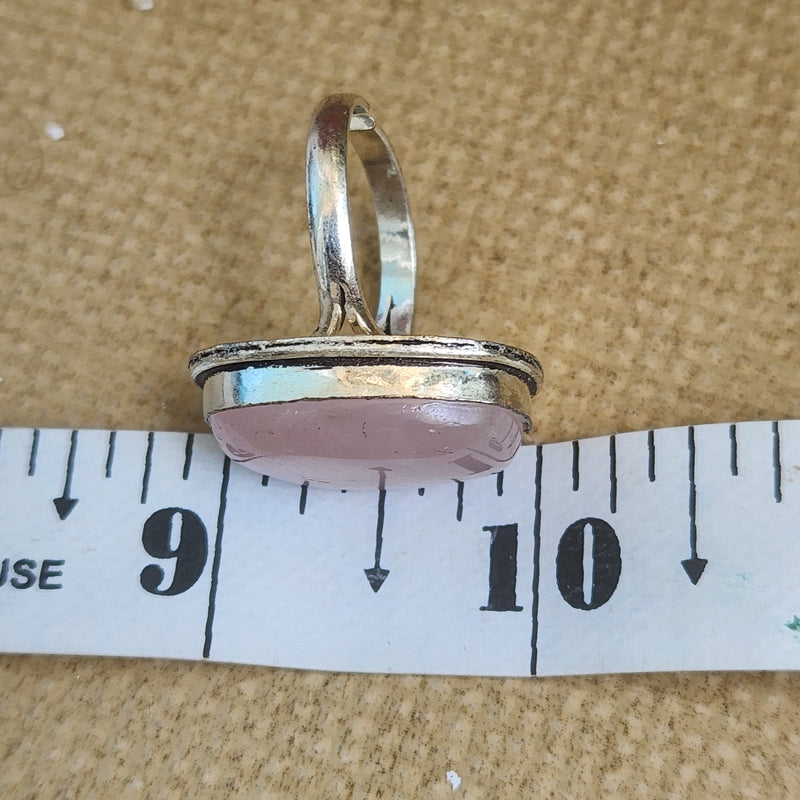 Certified Rose Quartz Adjustable Rings- R72
