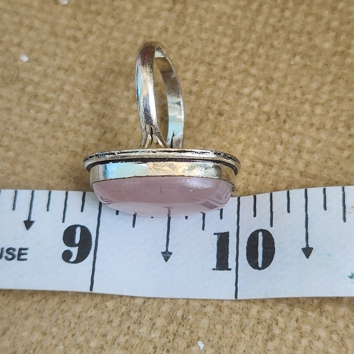 Certified Rose Quartz Adjustable Rings- R72
