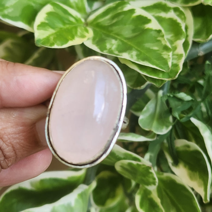 Certified Rose Quartz Adjustable Rings- R73