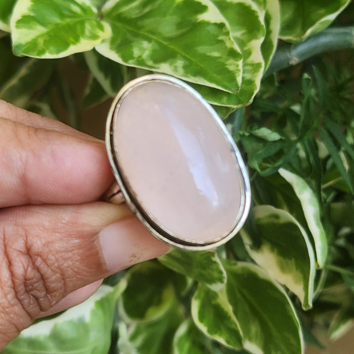 Certified Rose Quartz Adjustable Rings- R73
